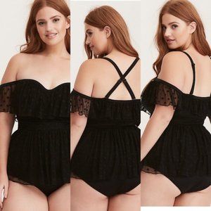 Torrid size 6 Black one piece swimsuit.